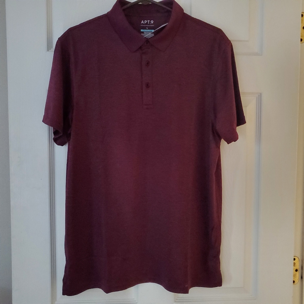 Men's Dark Berry Apt 9 Polo Shirt. Size L